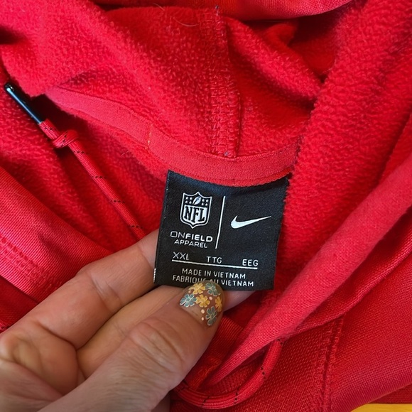 NFL Red Nike Onfield Hoodie size xxl kc Kansas City Chiefs football Taylor swift - Picture 3 of 7